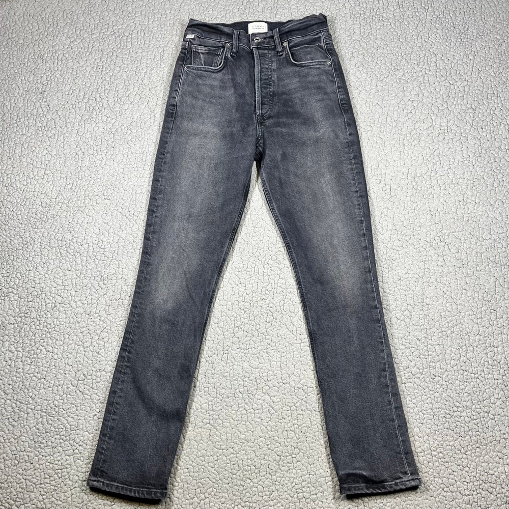 Citizens of Humanity Charlotte High Rise Jeans Washed Black‎ Size 24 Button Fly